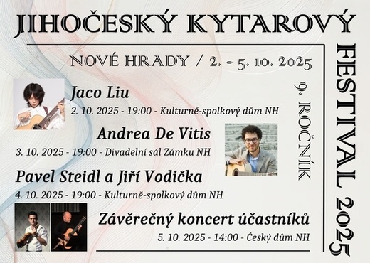 JIHOČESKÝ KYTAROVÝ FESTIVAL NOVÉ HRADY 2025